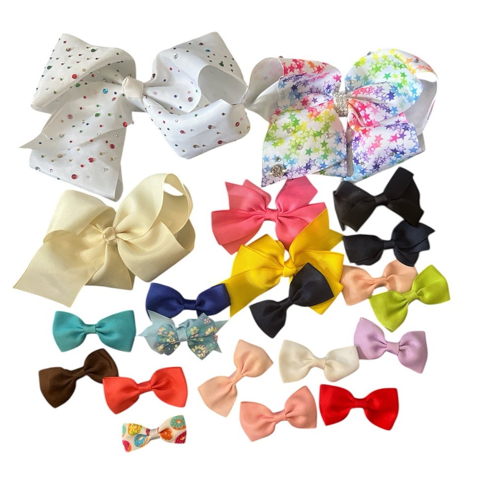 Assorted Kids Colorful Hair Bows -  Set of 21